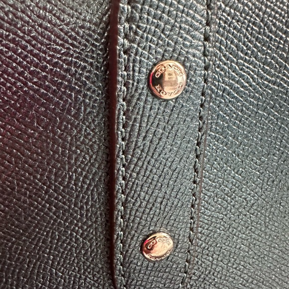 Coach Mini City Zip Tote Teal Metallic Crossgrain Leather - EUC with COA - Picture 12 of 14